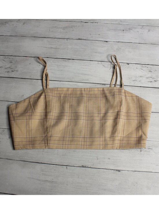 Forever 21 Tops - Forever 21 Women's Plaid Crop Top Size L Spaghetti Strap